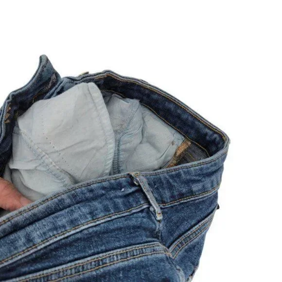 Zara  Medium Blue Fray Split Hem Jeans - Picture 6 of 10